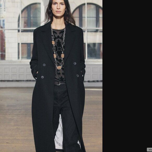 ZARA ZW COLLECTION WOMEN BLACK WOOL BLEND COAT SIZE XXL NWOT - Picture 3 of 11